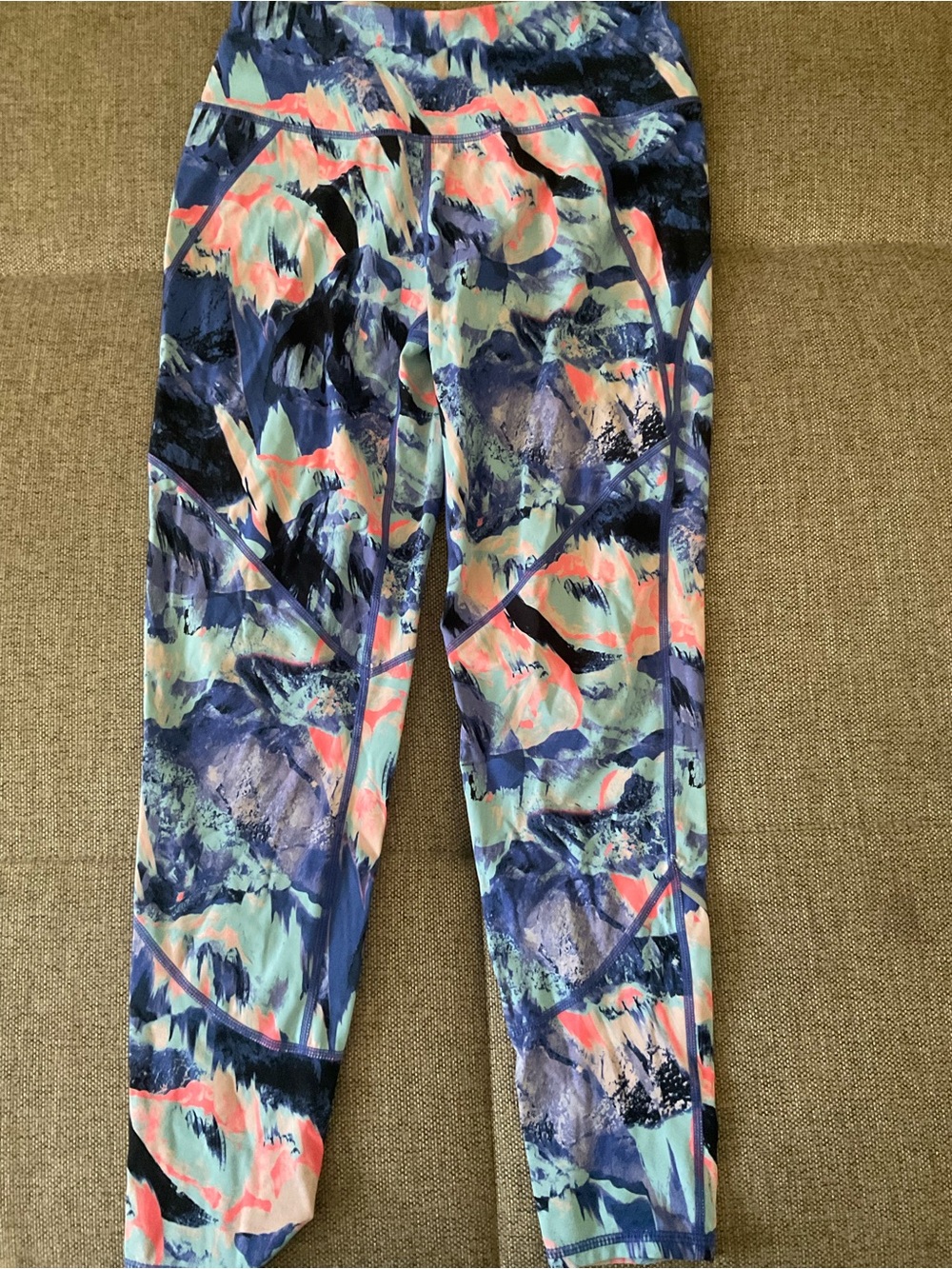 Sweaty Betty Abstract Print Leggings - Blue, Pink, Mint